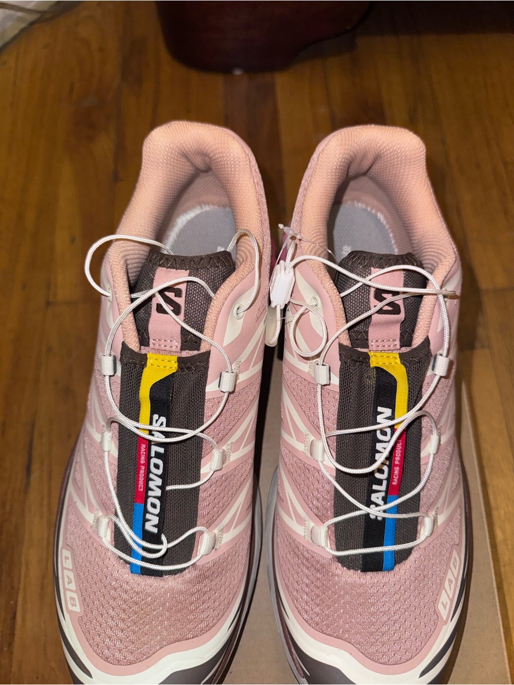 Salomon Women's Pink and Gray Trail Runners with Quicklace - Picture 4 of 12
